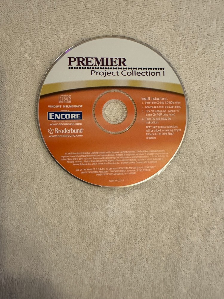 Broderbund Premier Project Collection I (PC 2005) CD ONLY!!!!
