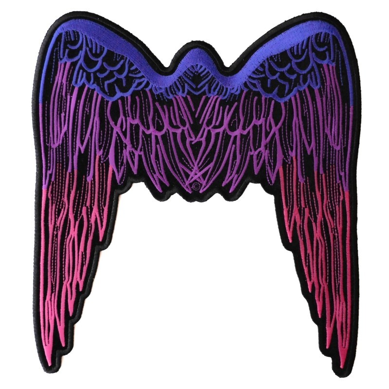Angel Wings Large Sew on On Embroidered Patch 8" x 9" Back Patch