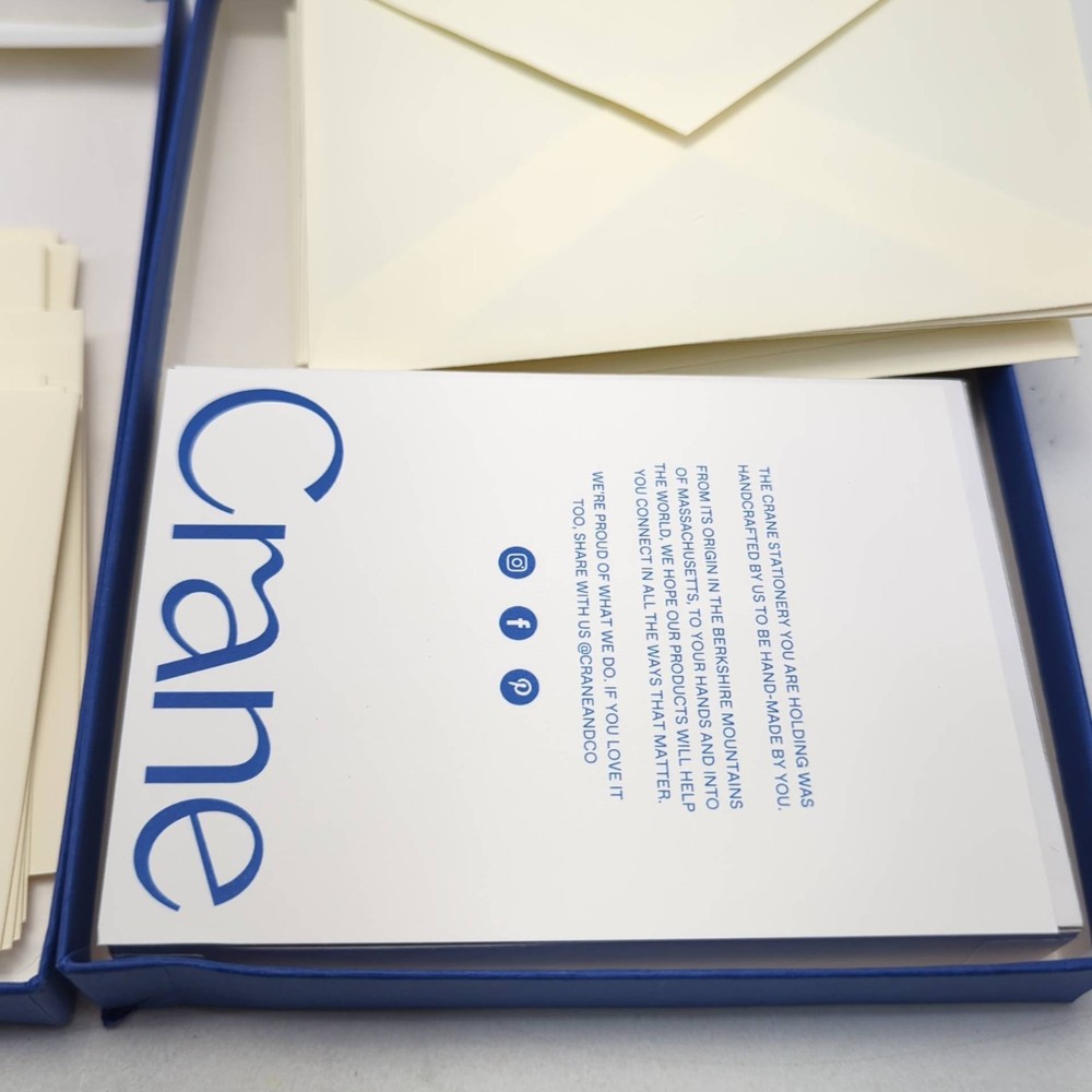 Crane & Co. Hand Engraved Bee Note RF1405 Ecruwhite Pack 10 Sets With Envelopes