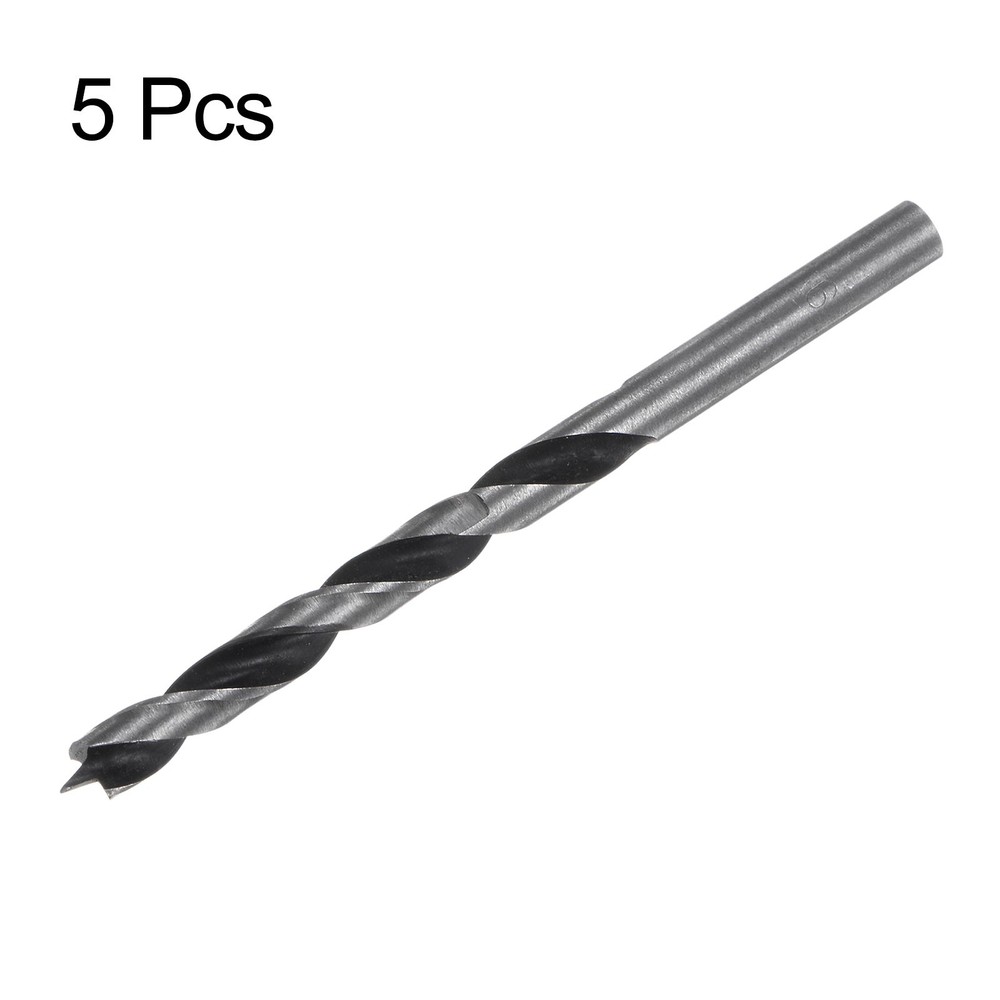 5pcs Brad Point Drill Bits 6mm Precise Cutting with Brad Point Tip for Woods