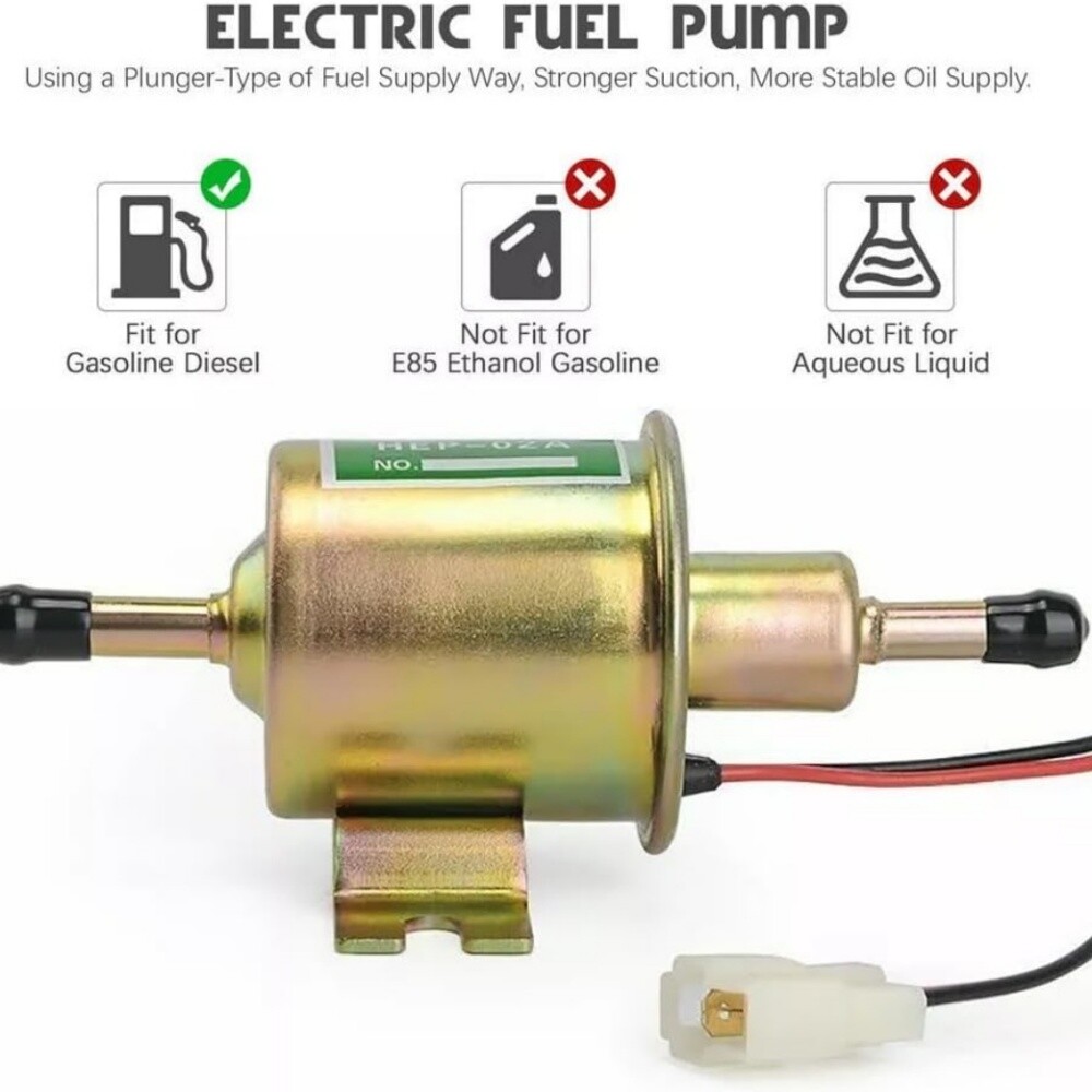 2 Pack 12V Electric Fuel Pump HEP-02A Universal Gas Diesel Inline Low Pressure