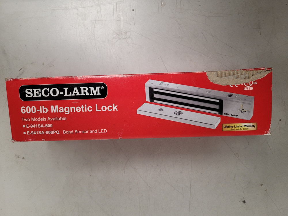 Seco larm 600lb magnetic lock E-941SA-600 open box