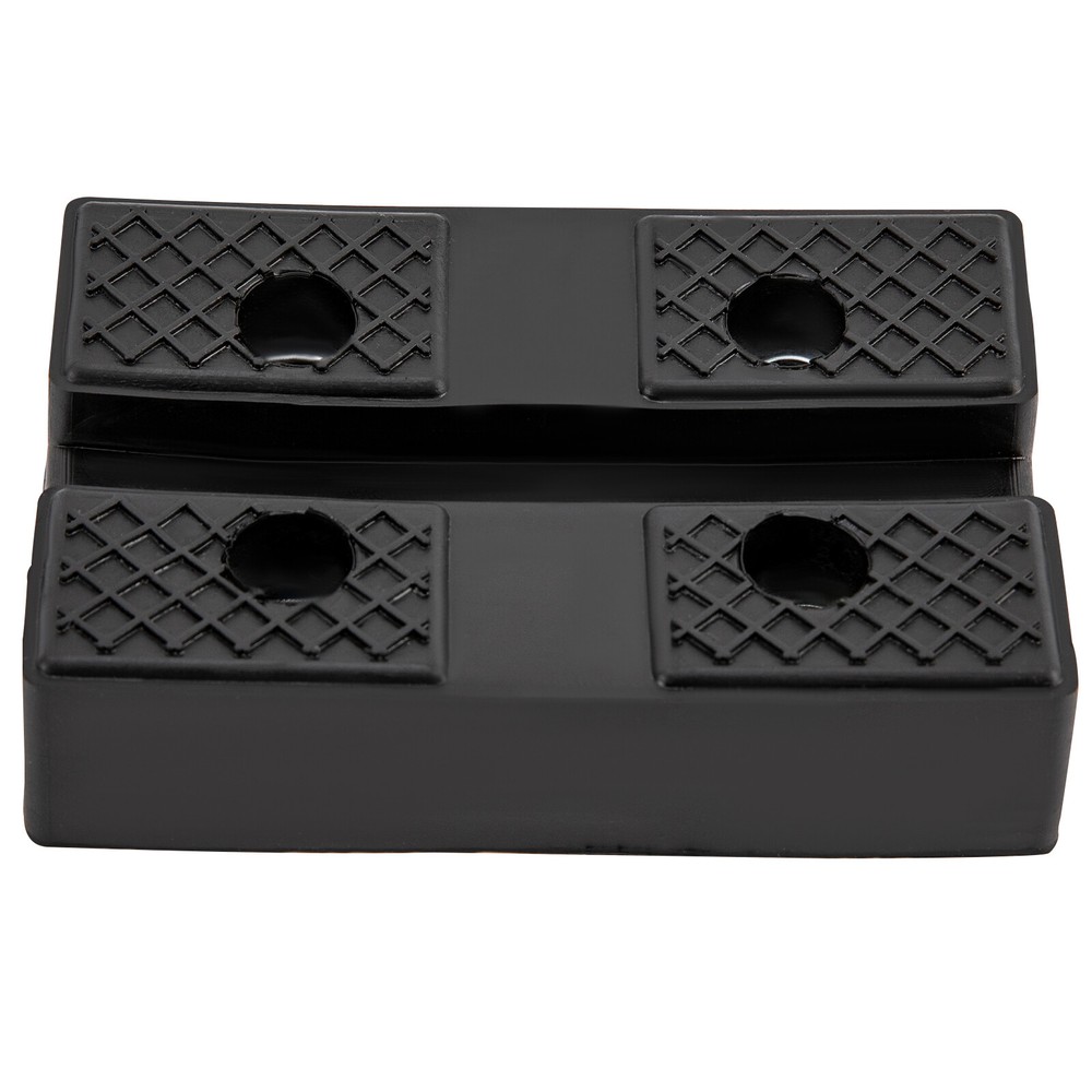 4pcs 4-Hole Rectangular Lift Rubber Mat Black Lifter Rubber Pad Rubber Arm Pad