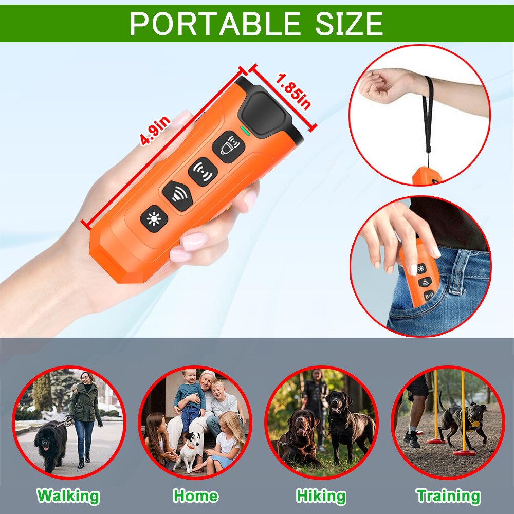 Dog Barking Deterrent Device Portable Ultrasonic Bark Control Repeller Silencer