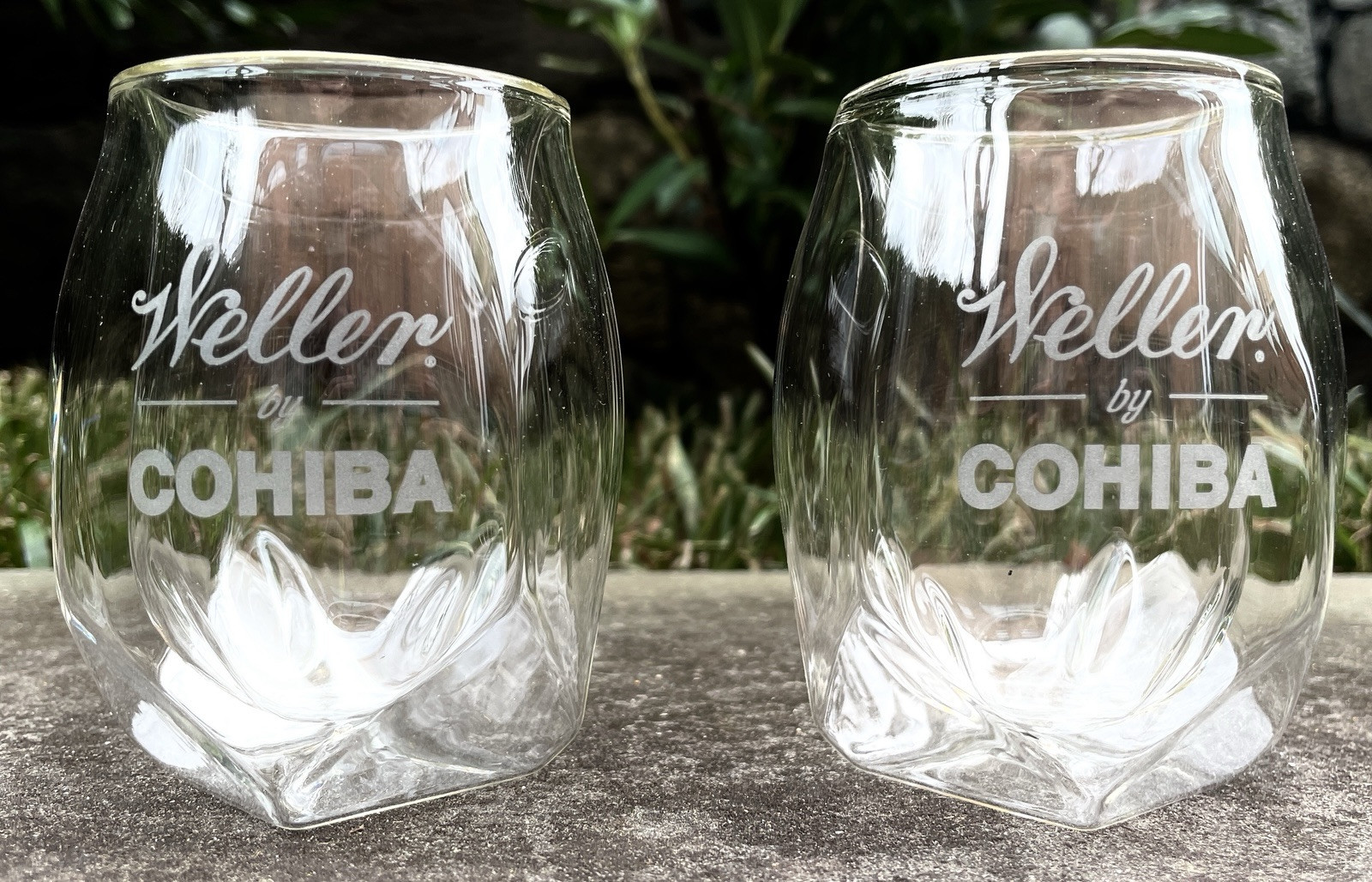 Rare Cohiba Weller Cigars Bourbon Glasses, Set of 2