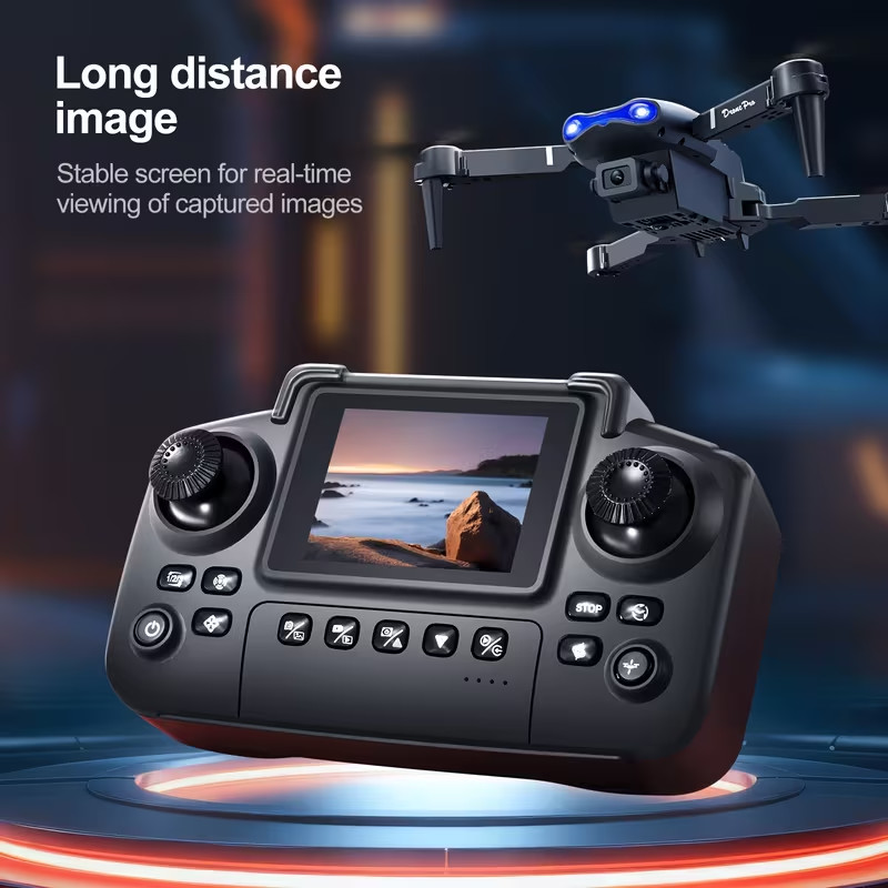 E88 Drone with Built-In Screen Control, Camera RC Drone with HD Display