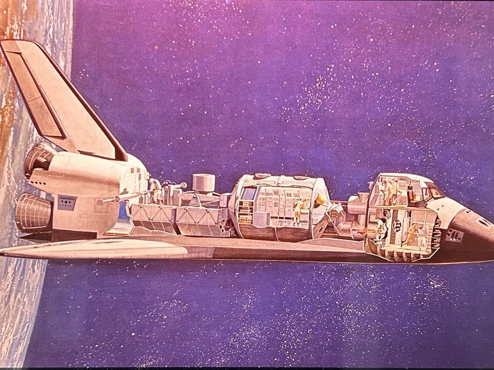 1978 NASA KSC Space Shuttle Orbiter Cross-section View Presentation Transparency