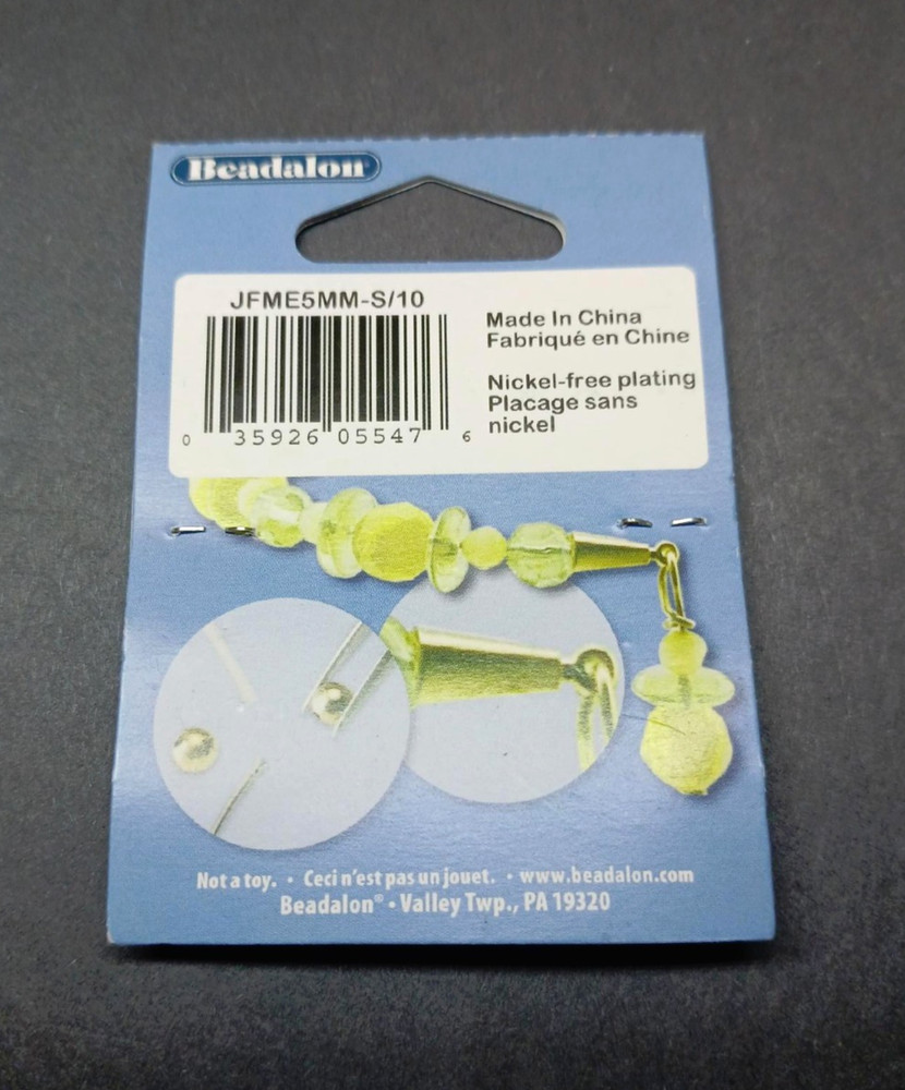 Beadalon Silver Plated Memory Wire End Caps - 5mm Round - 10pcs