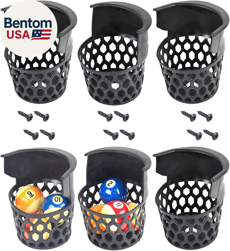 Pool Table Pockets Replacement Pockets for Billiard Table Set of 6 Plastic Web P