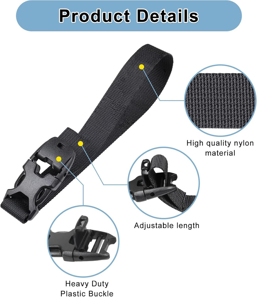 Adjustable Quick Release Nylon Utility Straps for Outdoor Activities - 4 Pack