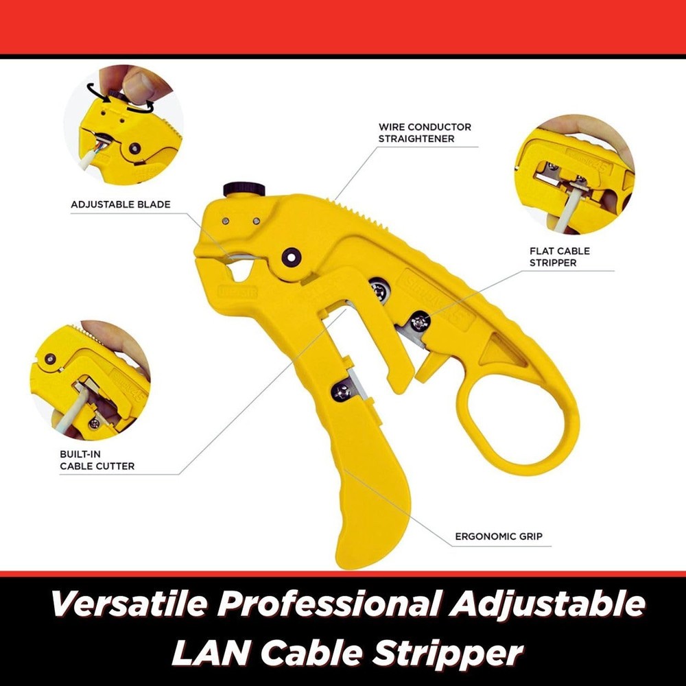 Simply45 Professional Adjustable LAN Cable Stripper & Cutter for Shielded & U...