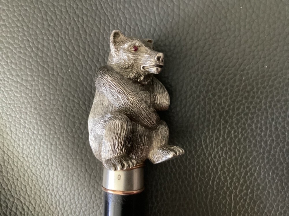 A Russian Silver Walking Stick
