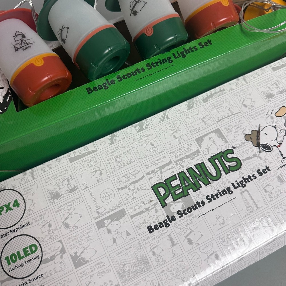 Peanuts Beagle Scouts Mini Lantern 10-piece String Light Set SET OF 2 camping