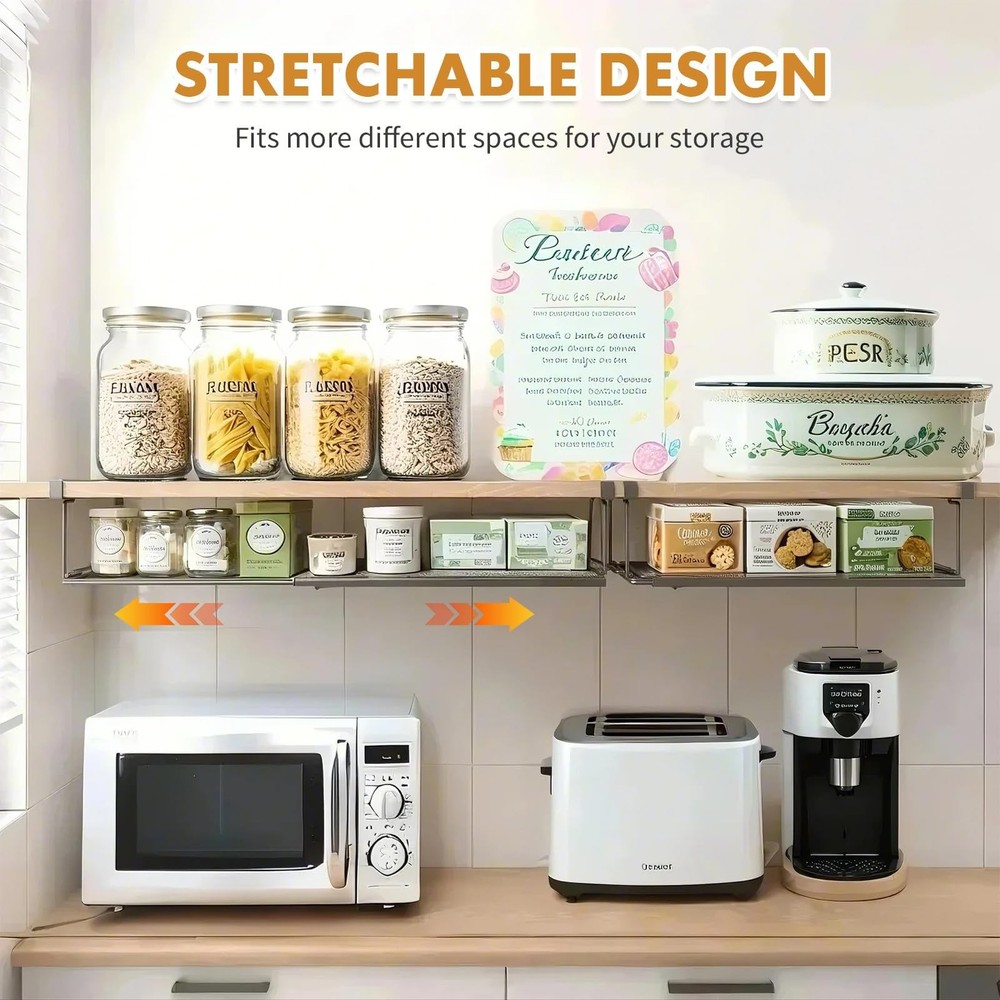 Expandable Hanging Under Shelf Storage Basket,Under Shelf Storage Basket Orga...
