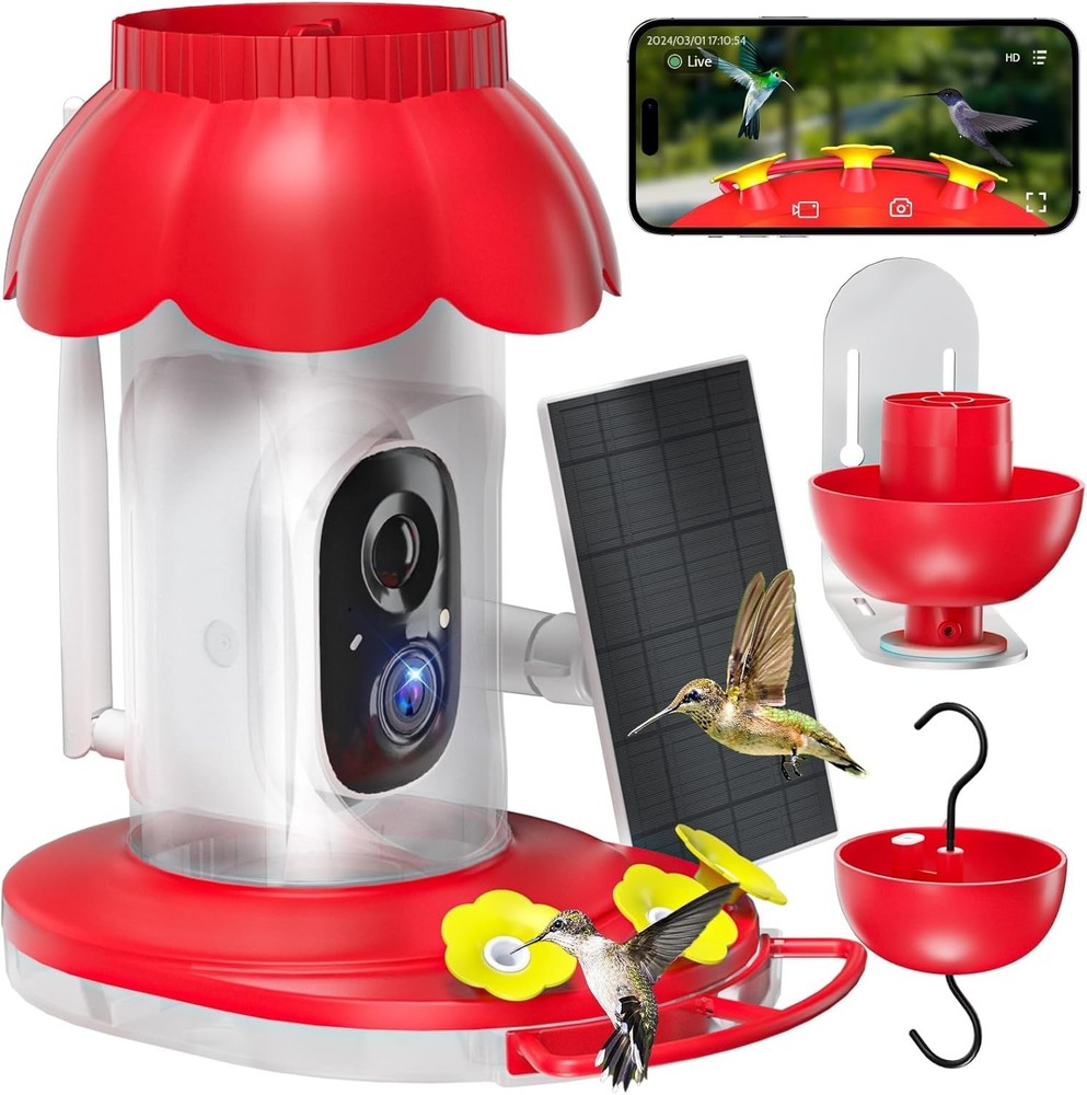Smart Hummingbird Feeder with Camera , AI Identify, Instant Notific