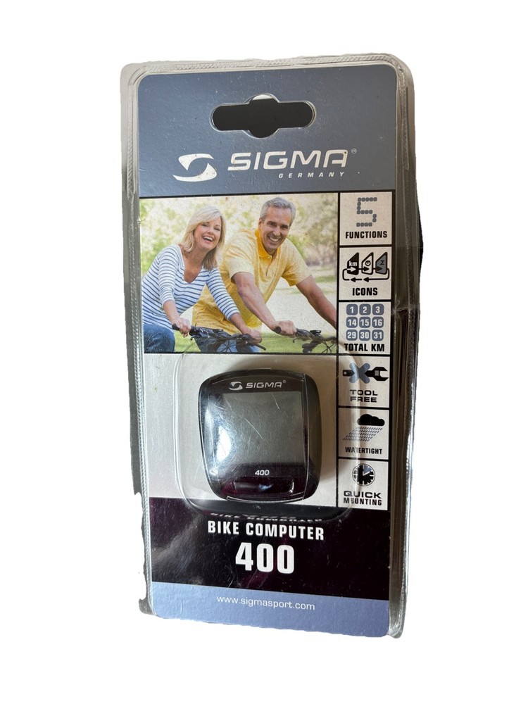 Sigma 400 Bike Computer 5 Function Clock Speed Distance Time New Sealed Watertig