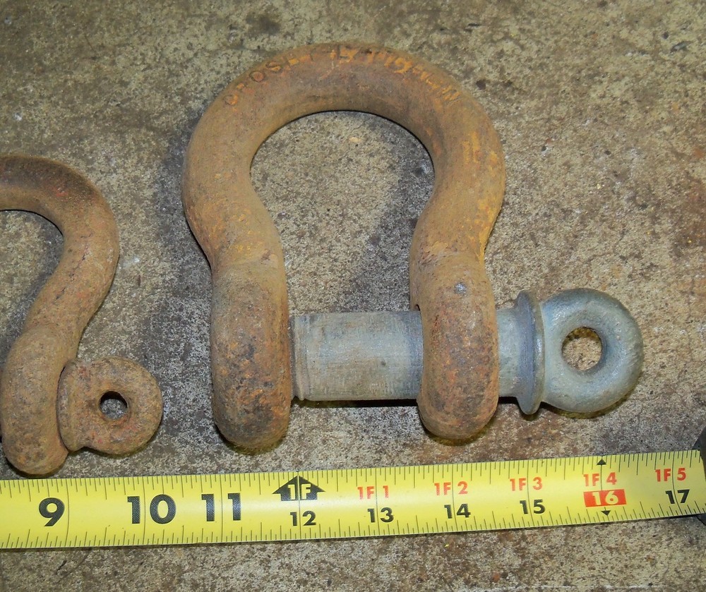 3 Eye Hoist Clevis Hook Set, Rigging Lifting Tow Pull Shackle, Crosby Laughlin