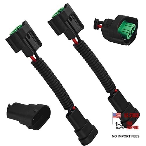 2 PCS H11/H8 Pigtail Socket Wiring Harness Socket Wire Connector Plug