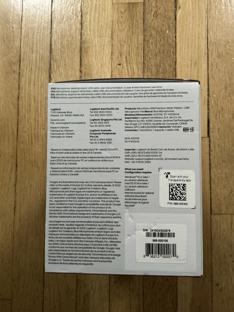 Logitech for Creators Blue Yeti Premium USB Black Microphone