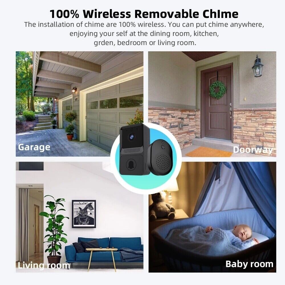 Wireless Security Smart WiFi Doorbell Intercom Video Camera Door Ring Bell Chime