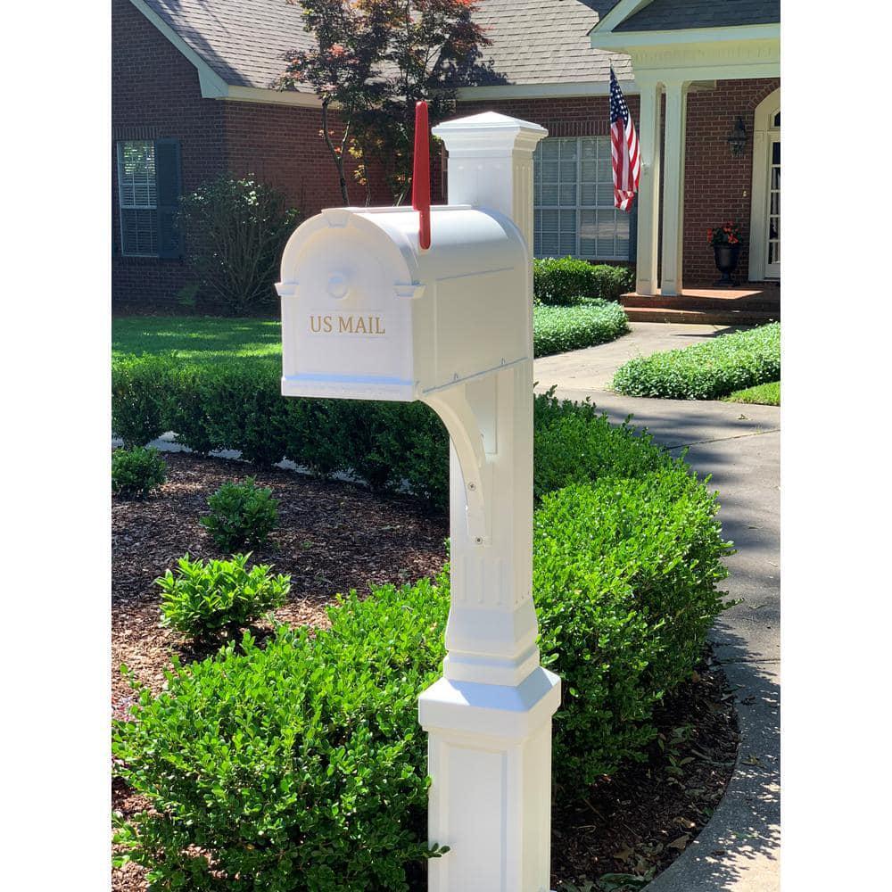 The Lexington Mailbox and Post Kit, White