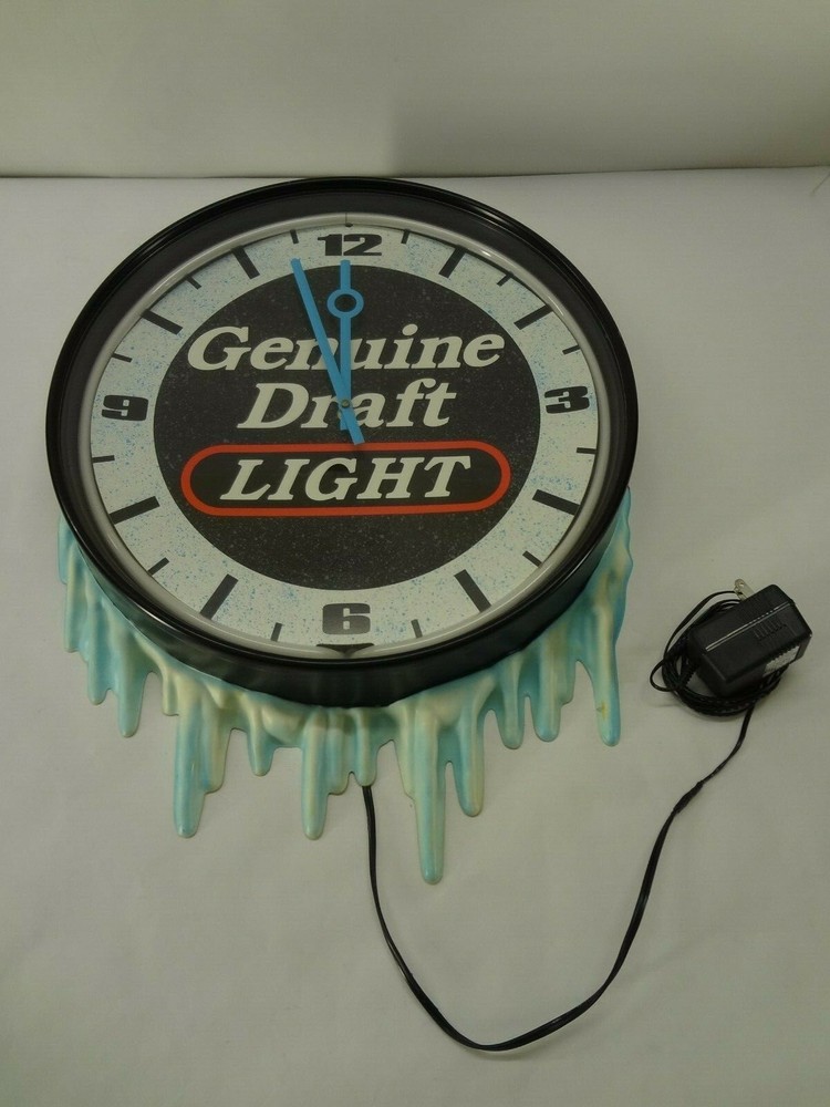 Miller Genuine Draft Light Beer Neon Clock Blue Neon