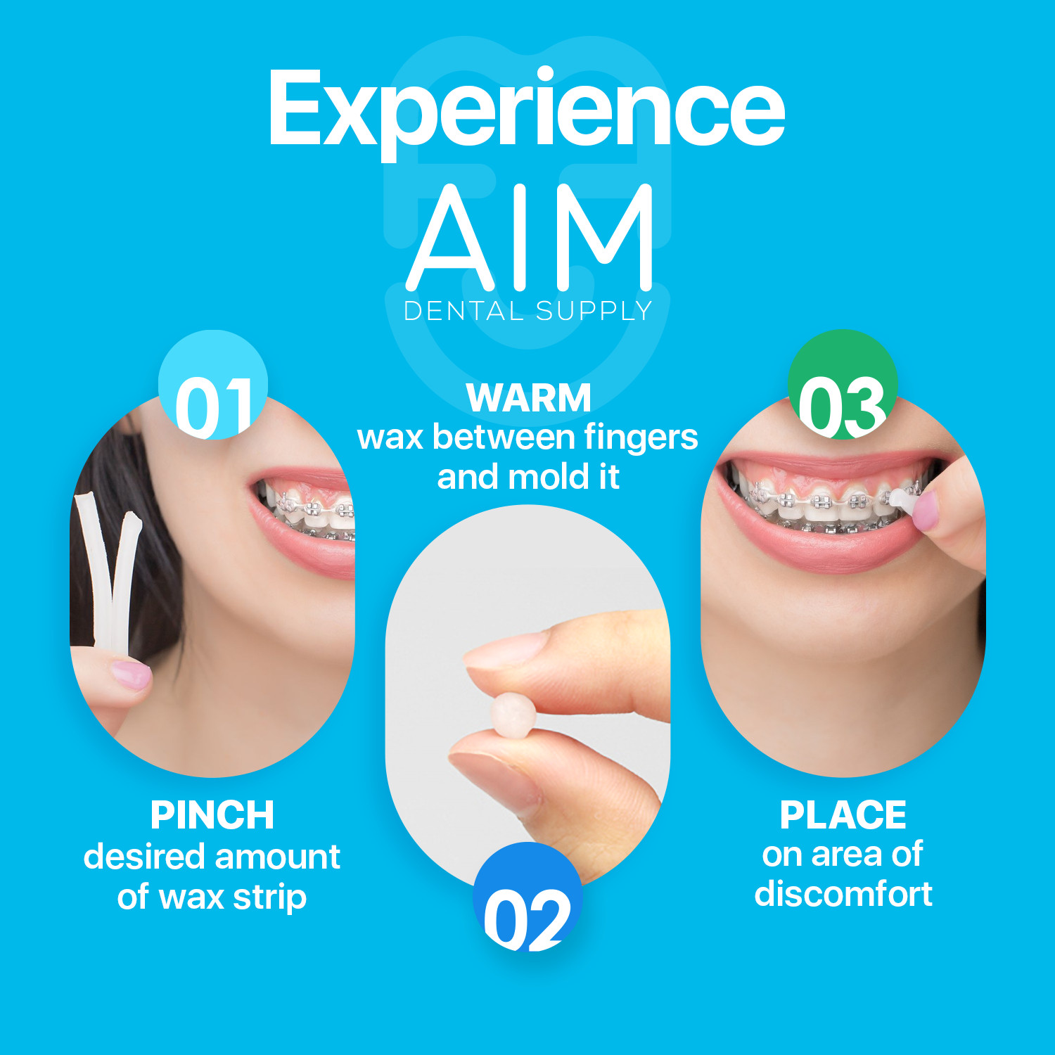 10X Braces Wax, Dental Orthodontic Wax for Braces,Unscented 50 Wax Strips, Clear