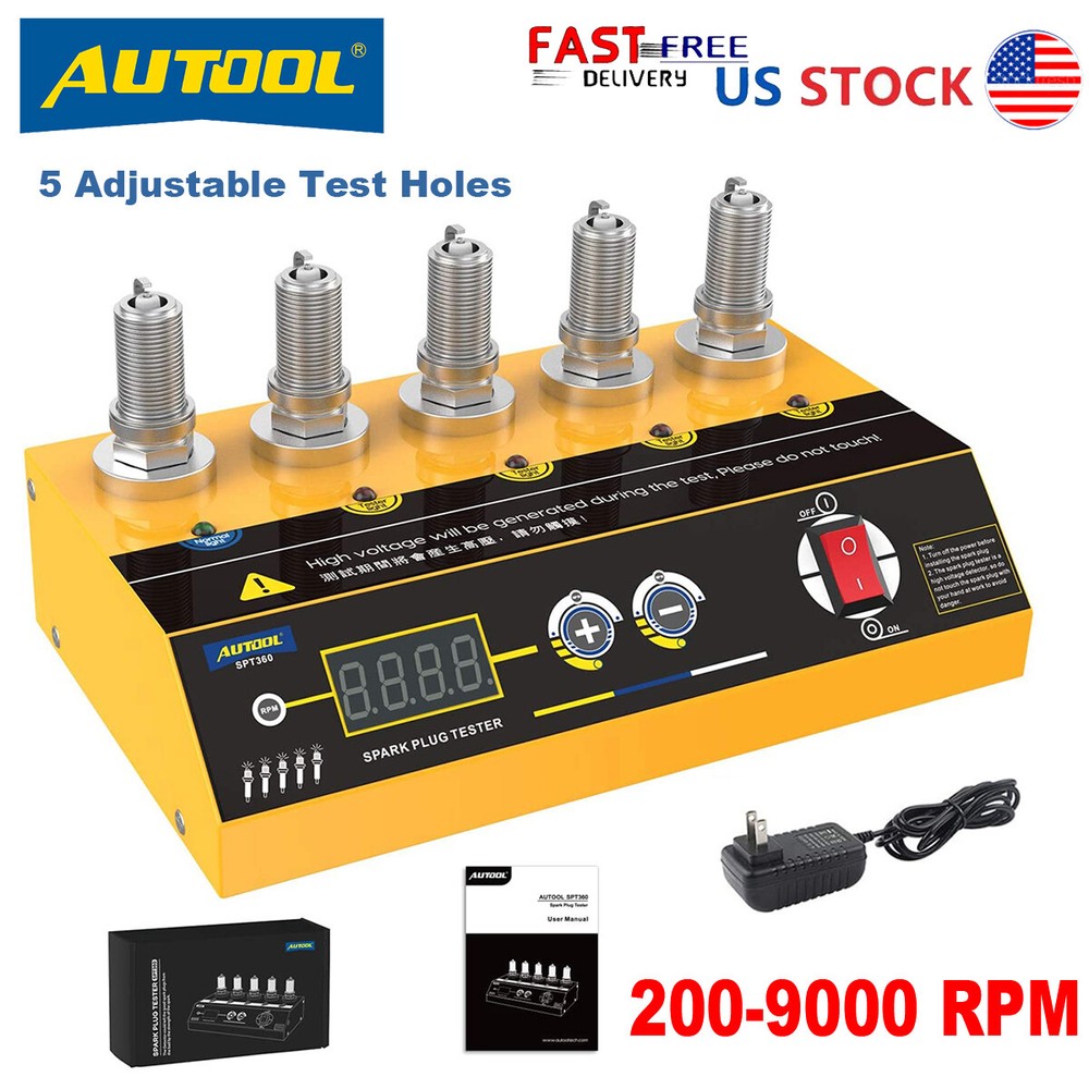 Car Spark Plug Tester Digital Auto Ignition System Analyzer 5 Holes Detector 12V