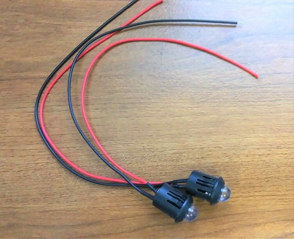 2 BBT Bright 12 volt DC Blue LED 1/2" Snap-In Indicator Lights