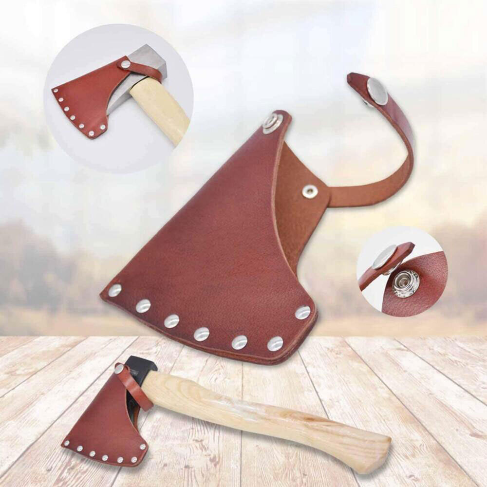 2Pcs Leather Axe Holder Hatchet Lanyard Blade Sheath Head Cover Xmas Gift USA