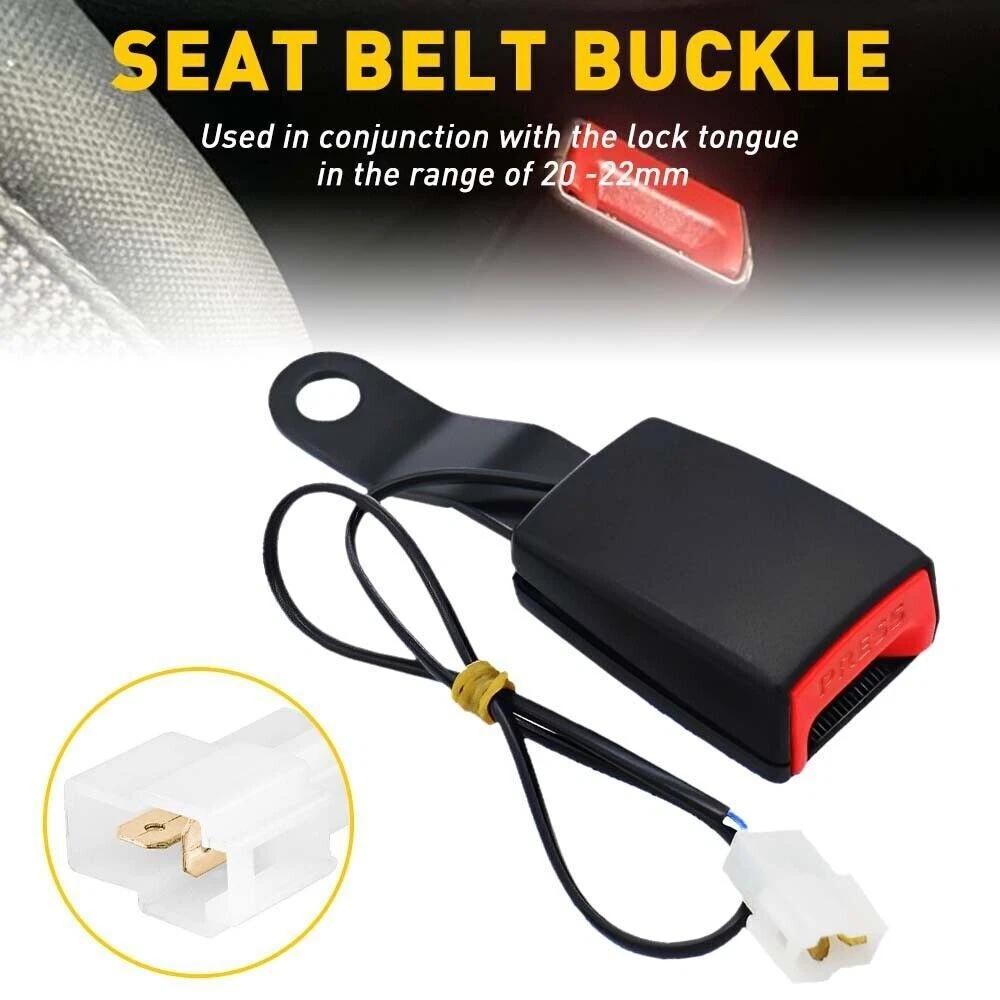 2Pack Universal Auto Car Seat Belt Buckle Socket Plug Connector W/ Warning Cable