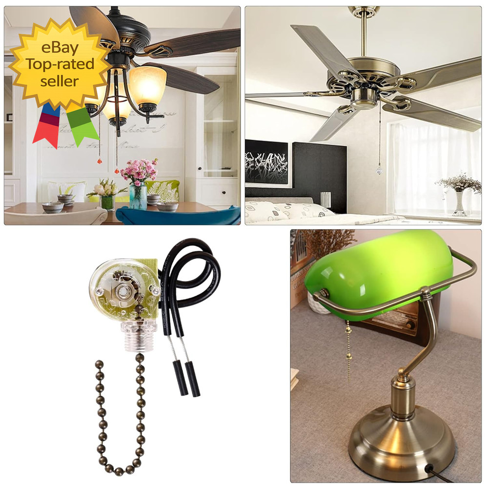 3 Pack Ceiling Fan Pull Chain Switch Zing Ear ZE 109 Two-Wire Light Switch Contr