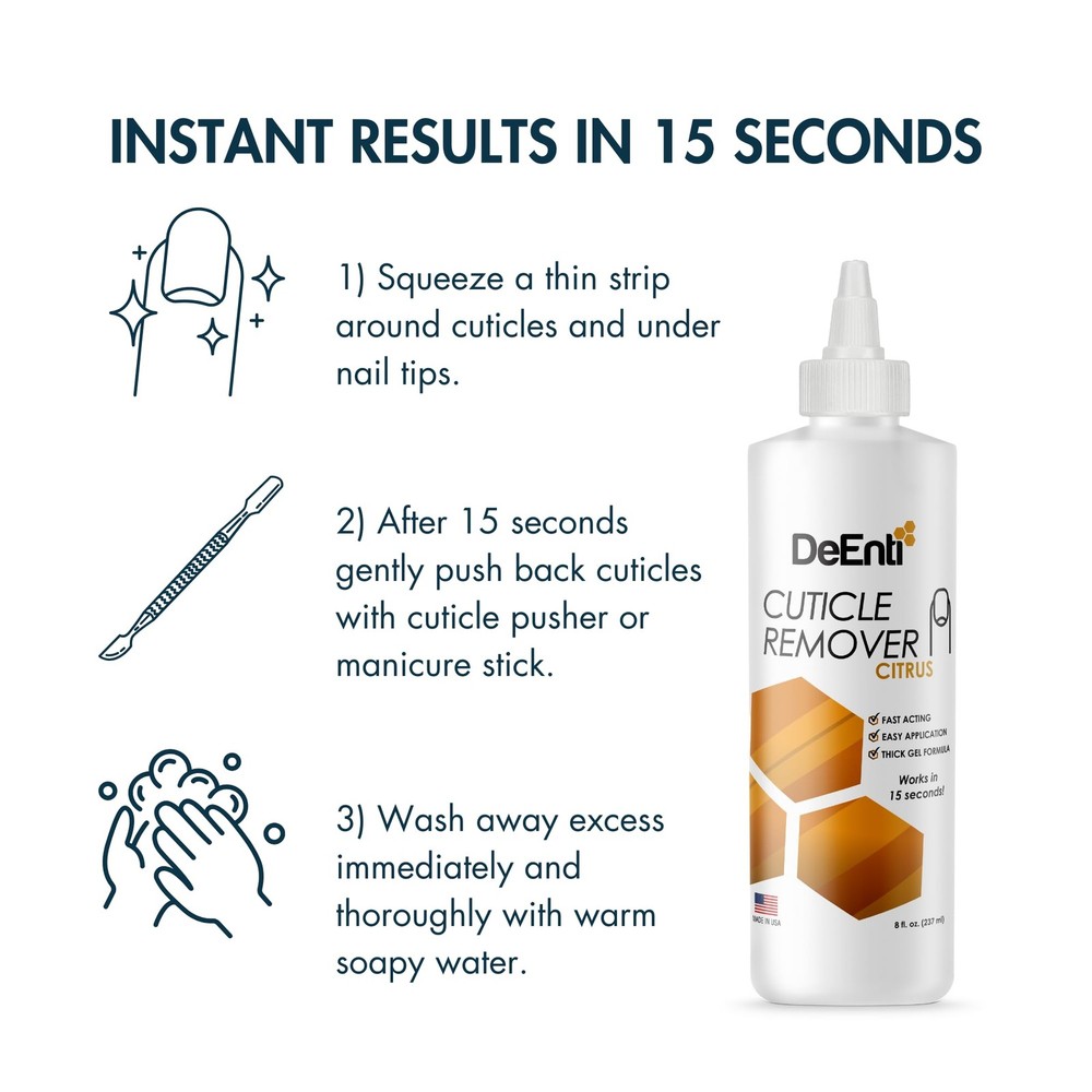 DeEnti Cuticles Maintenance Pack, Bundle Includes Citrus Scented Cuticle Remo...