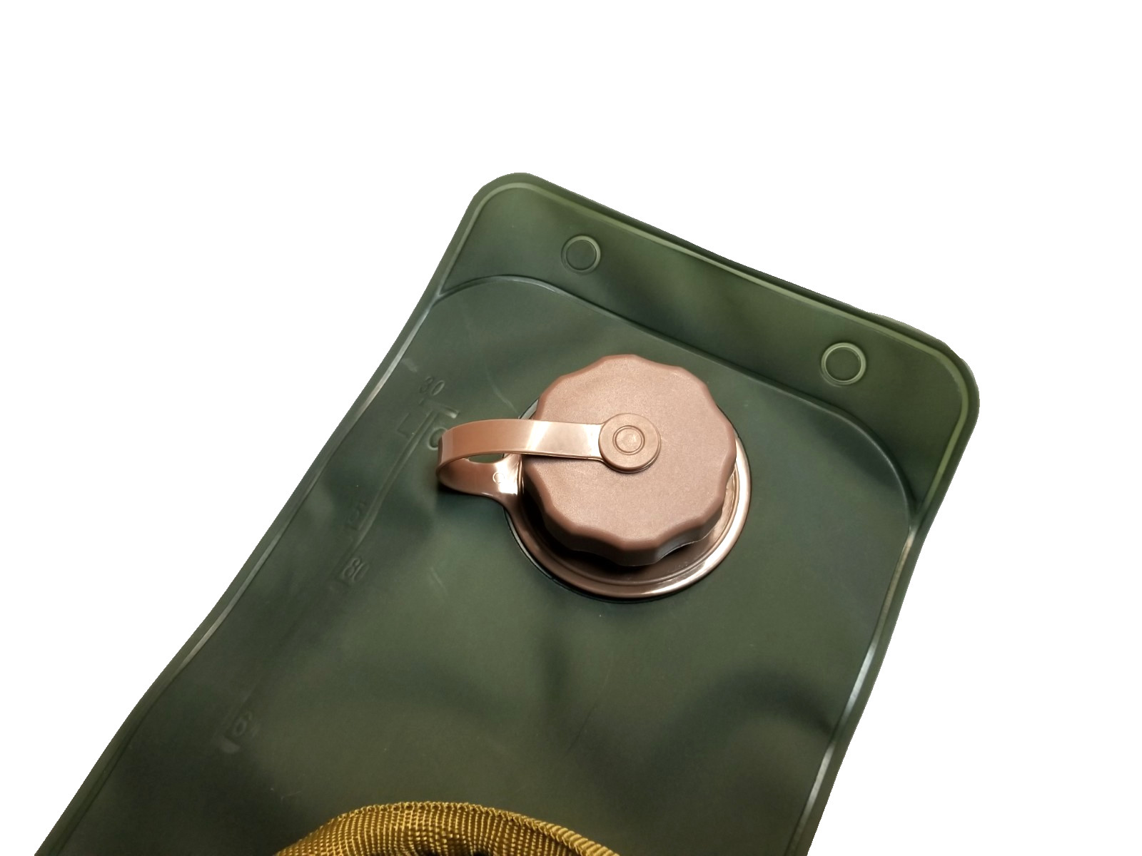 3L 106oz Hydration Bladder w Tube & Bite Valve Green / Coyote 18"L x 6.75"W NIB