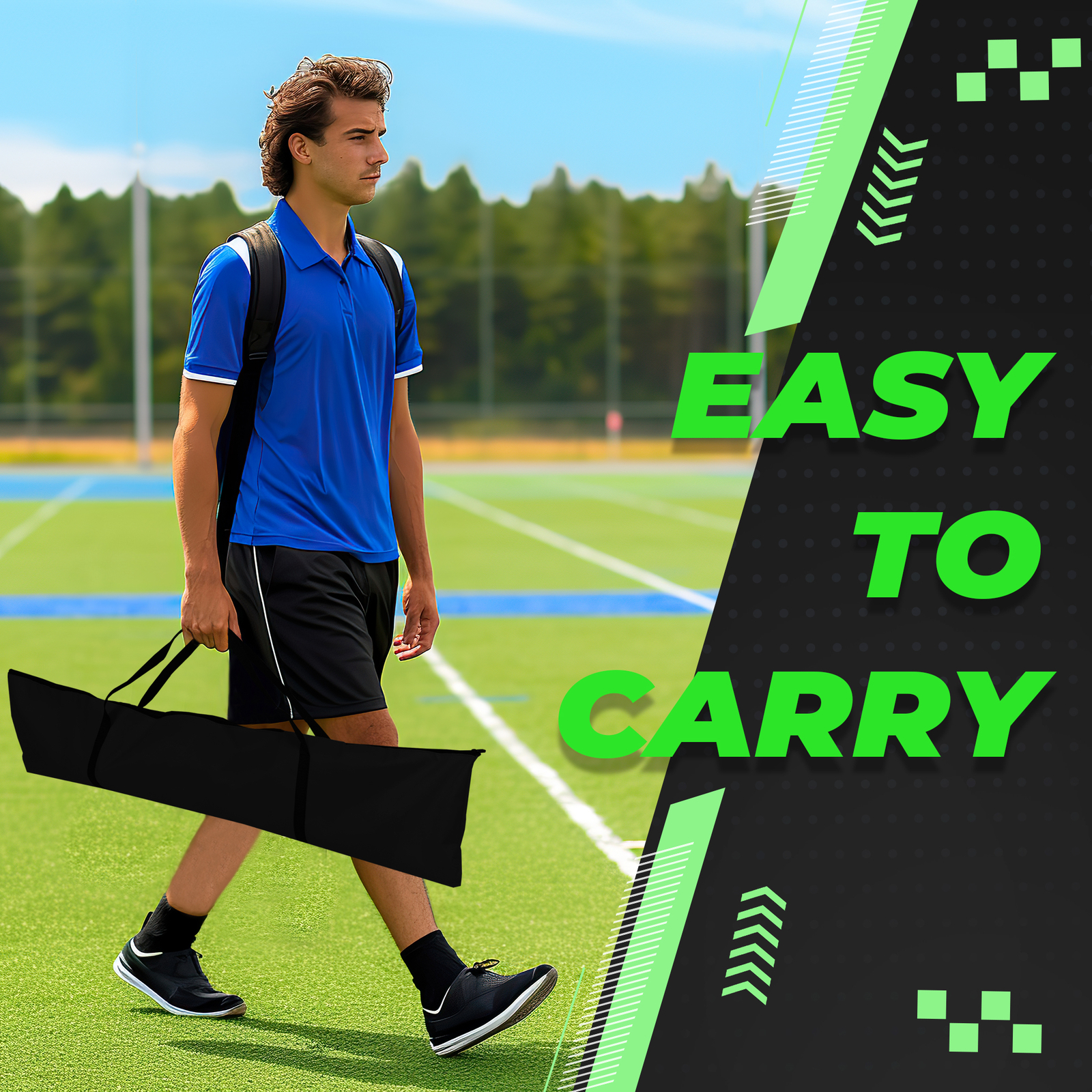 12 x 6' Soccer Goal Net Steel Frame Backyard Football Training Set Portable