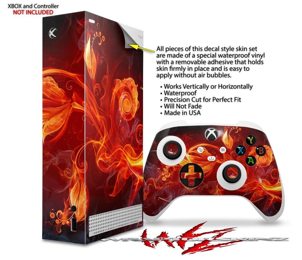 Skins XBOX Series S Console Controller Fire Flower