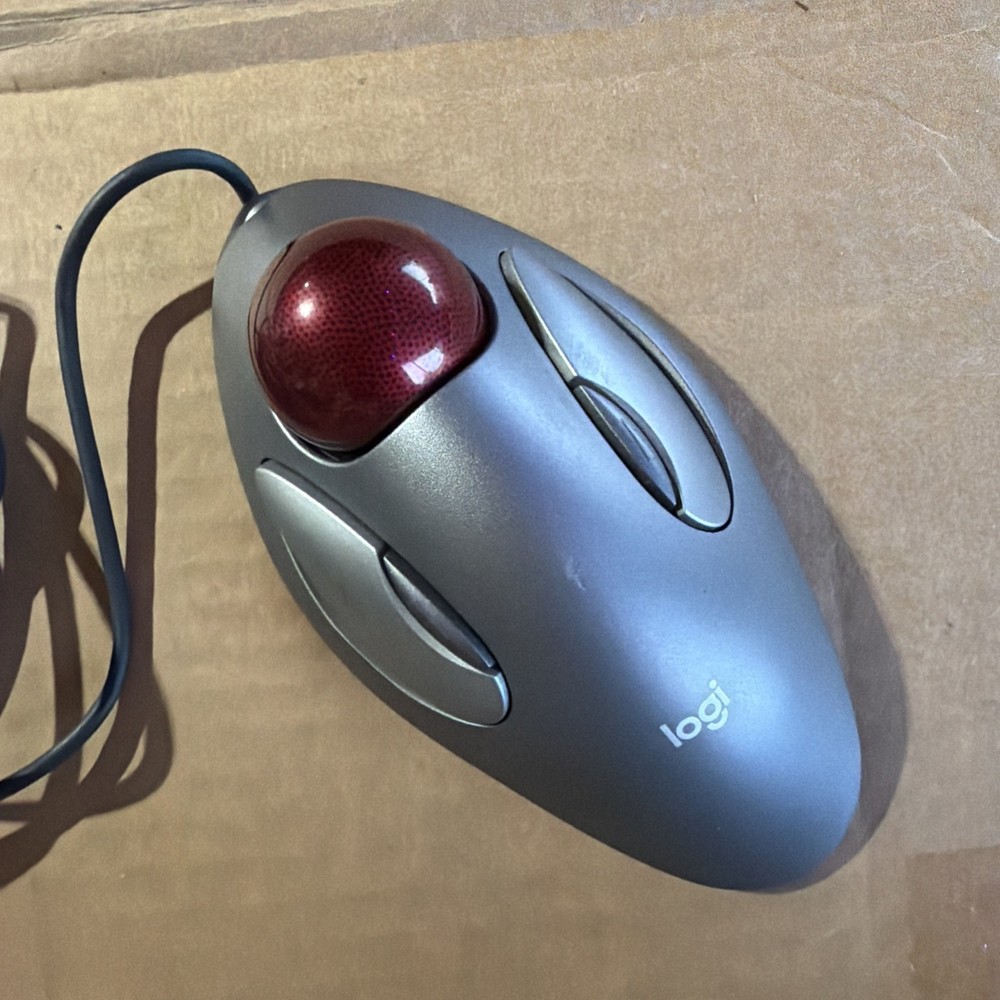 Logitech T-BC21 Trackman Trackball USB Wired Marble Mouse