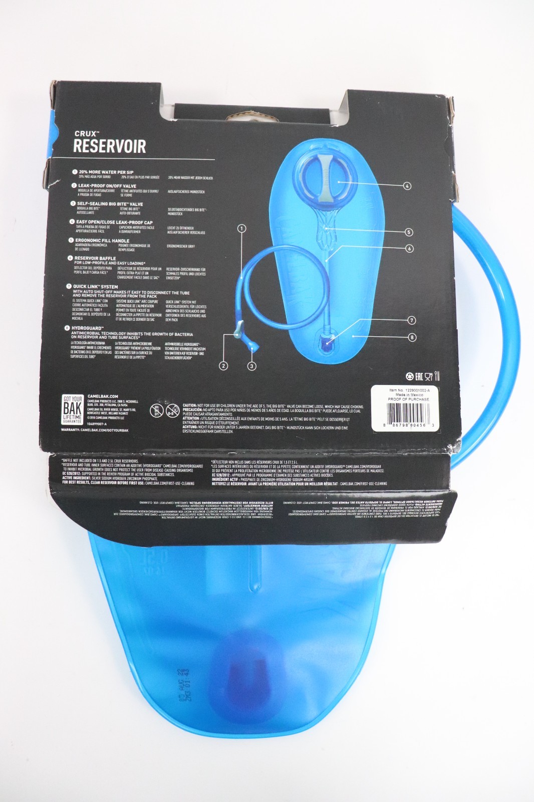 CamelBak Crux Reservoir Hydration Bladder Replacement 2L 70 oz Missing Part Read