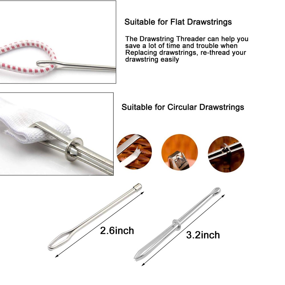 8 Pieces Drawstring Cords Replacement Drawstrings with Easy Threaders for Swe...