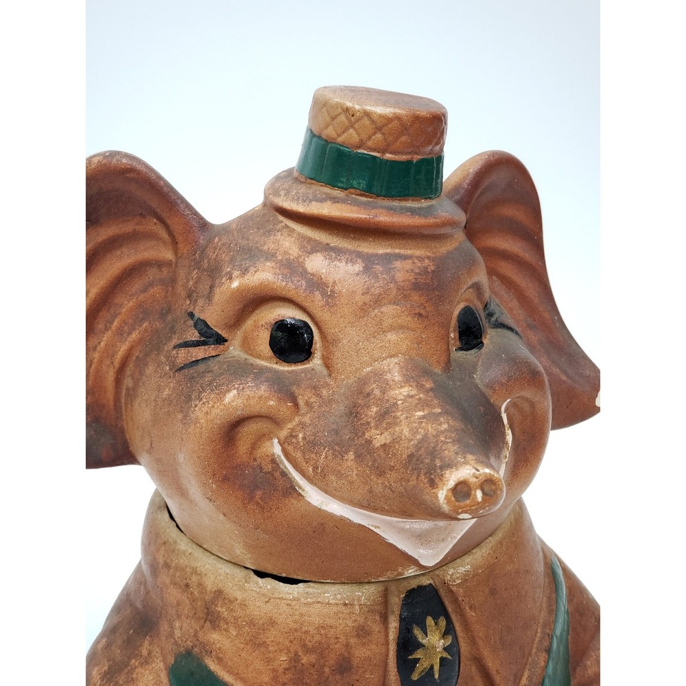 Vintage Elephant Cookie Jar - Bingo