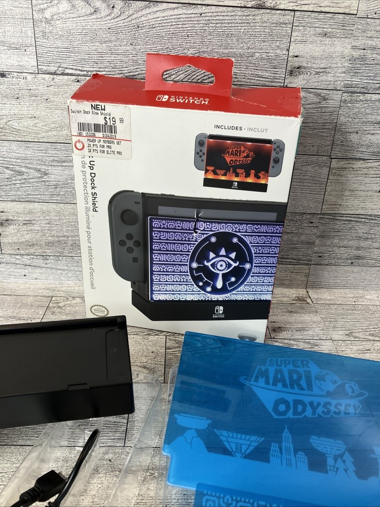 Nintendo Switch Zelda Mario Odyssey PDP Light Up Dock Shield Wireless controller
