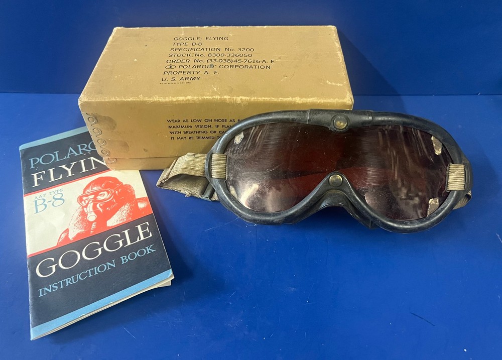 US ARMY AIR FORCES TYPE B-8 FLYING GOGGLES- BOXED