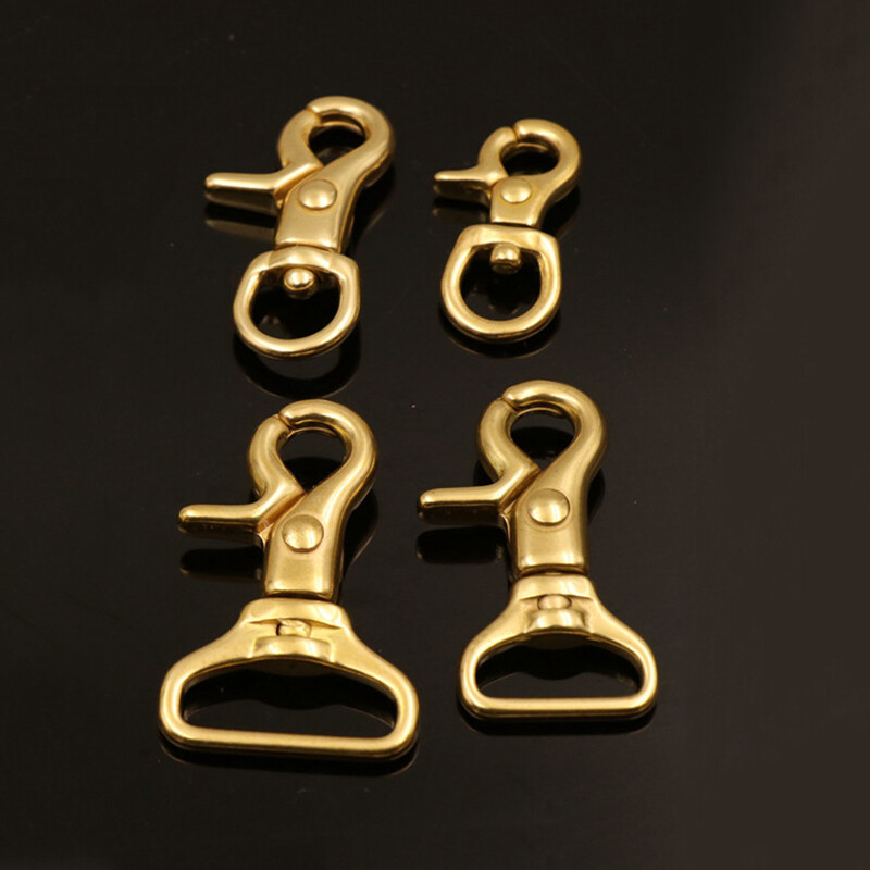4pcs Solid Brass Trigger Clips Swivel Eye Bolt Snap Hook Lobster Clasps Leather