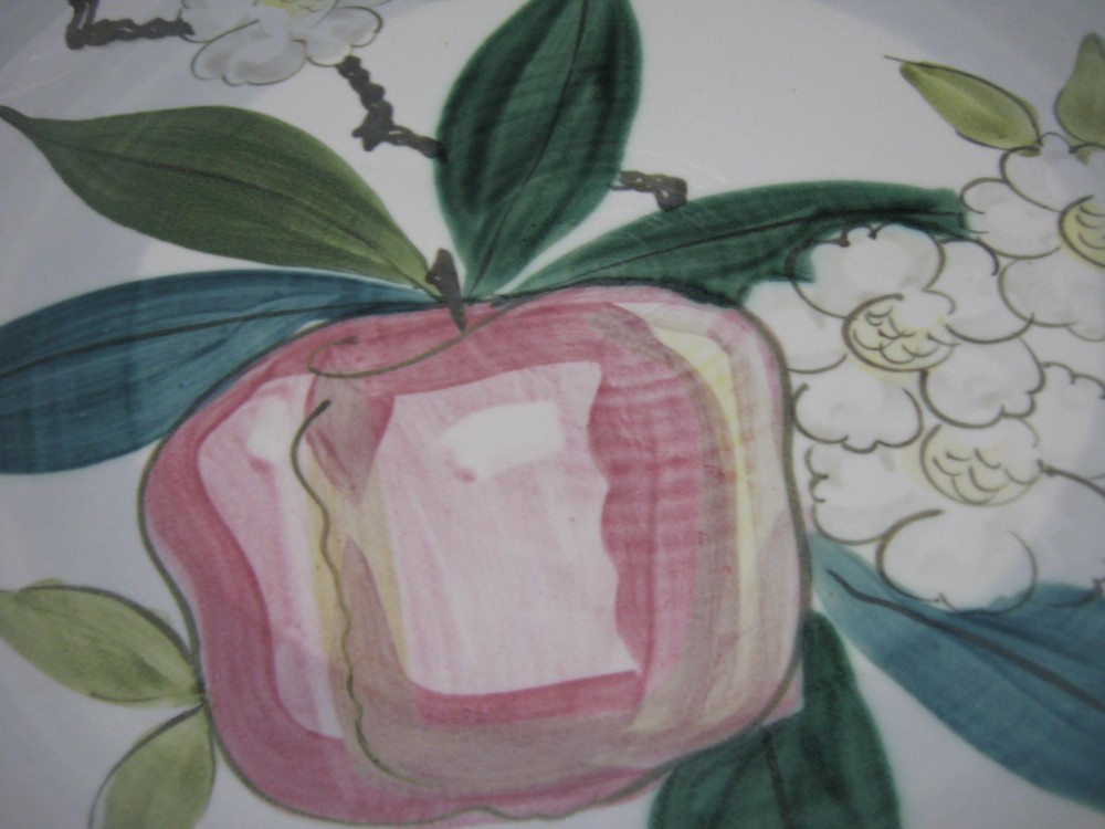 REDWING Handpainted Apple Blossom Oval Shaped Appetizer Serving PLATTER Tray