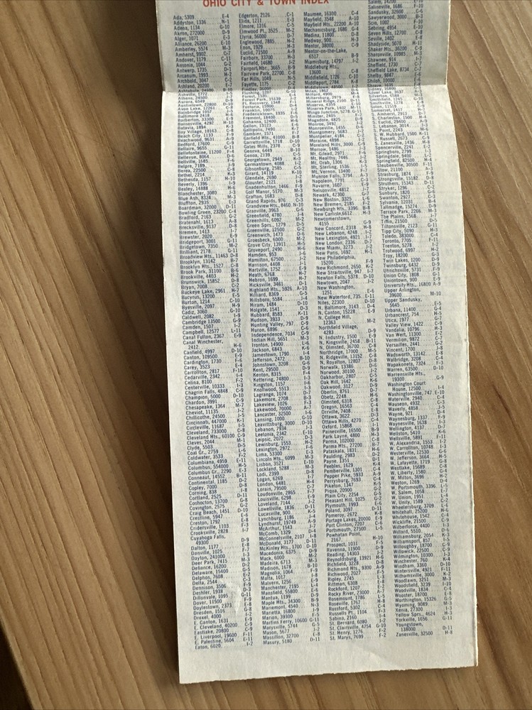 1973 Union76 Ohio Road Map