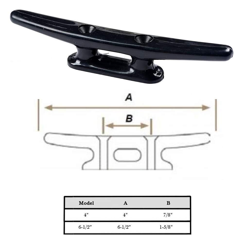 4PCS Black Nylon Dock Cleats Heavy Duty Plastic Boat Cleats for Docking