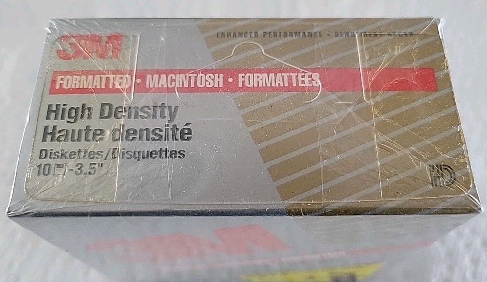 3M DSHD Diskettes Double-Sided High Density 3.5" Floppy Disk 10PK Mac Format New