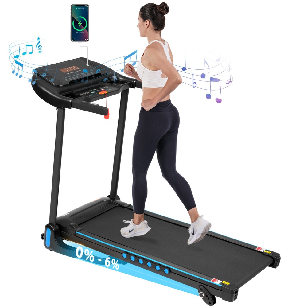 Foldable Incline Treadmill 3.0 HP 10MPH Quiet for Home Double Deck Technology