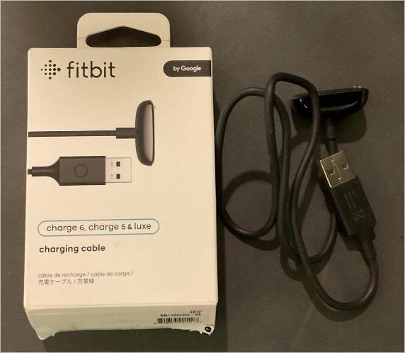 Fitbit Charge 6 Charging Cable, Official Product, Black
