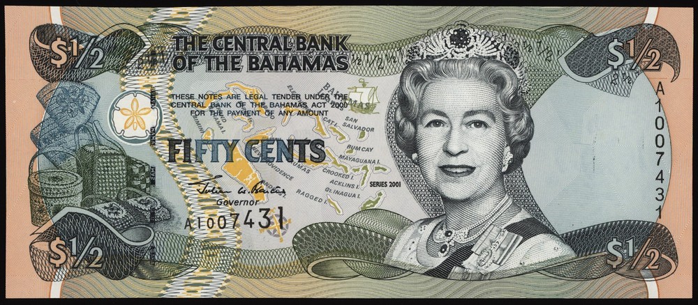 Bahamas 1/2 Dollar 2000 P68a Uncirculated